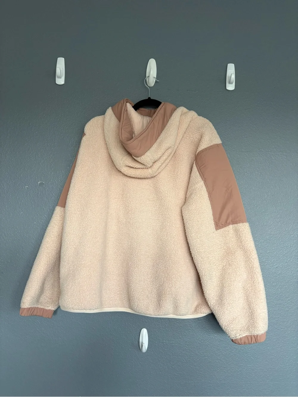 Free People FP Movement Lead The Pack Pullover M Vanilla Chai Sherpa Fleece